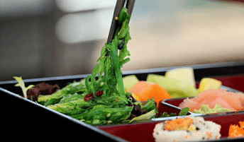 Salad at sushi
