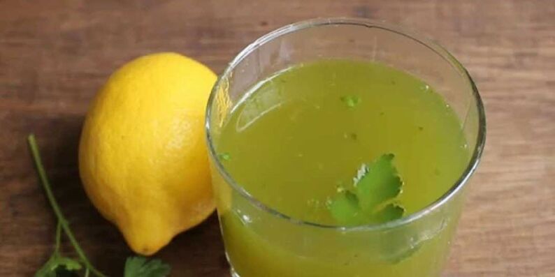 lemon cocktail na may perehil para sa pagbaba ng timbang